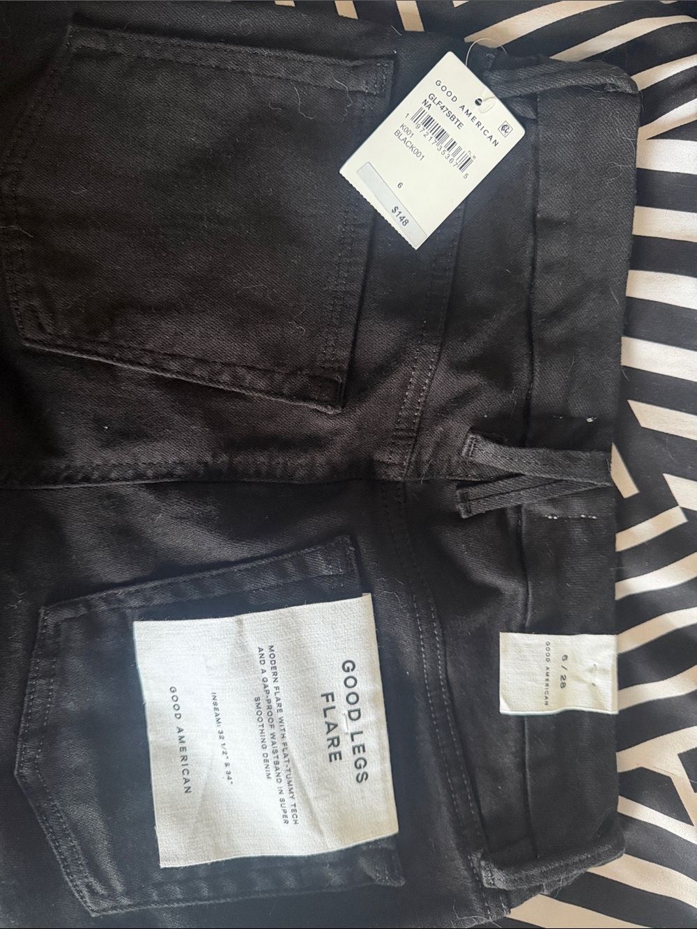 Good American Black Good Legs Flare Jeans
